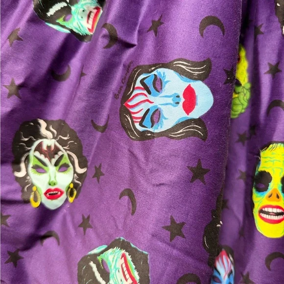 Vixen by Micheline Pitt Purple Ben Cooper Mask Skirt Small - Picture 4 of 7